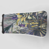 熱帯性のヤシ絵を描の木とモノグラム ゴルフヘッドカバー (正面)