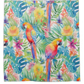 熱帯性のレインボーオウム シャワーカーテン (正面)