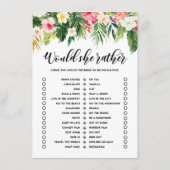 熱帯性の彼女は、むしろブライダルシャワーのゲームカード エンクロージャーカード (正面)