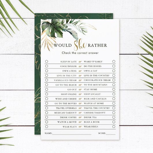 熱帯性の彼女は、むしろブライダルシャワーゲーム