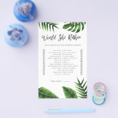 熱帯性の緑は彼女はむしろブライダルシャワー チラシ (シングル)