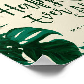 熱帯性の葉が披露宴徴候の後に幸せに ポスター (角)