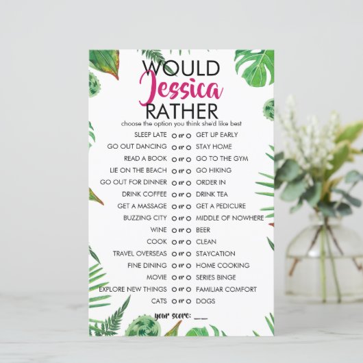 熱帯性の葉のカスタマイズは彼女はゲーム (スタンド正面)