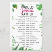 熱帯性の葉のカスタマイズは彼女はゲーム (正面/裏面)