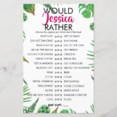 熱帯性の葉のカスタマイズは彼女はゲーム (正面)