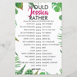 熱帯性の葉のカスタマイズは彼女はゲーム