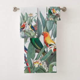 熱帯性の鳥類と植物 バスタオルセット