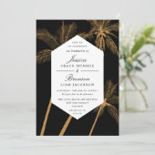 熱帯性の黄金のヤシ結婚の木 招待状 (スタンド正面)