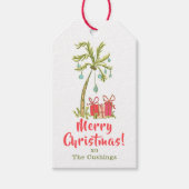 熱帯性クリスマスパームツリープレゼント沿岸 ギフトタグ (正面)
