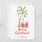 熱帯性クリスマスパームツリープレゼント沿岸 シーズンカード (正面)
