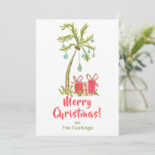 熱帯性クリスマスパームツリープレゼント沿岸 シーズンカード (スタンド正面)