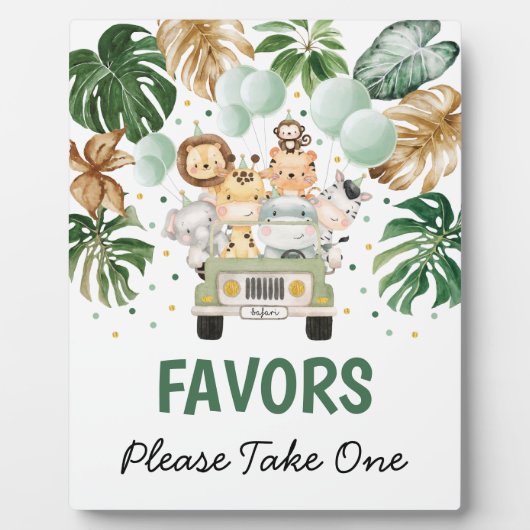 熱帯性サファリの動物の野生の1階に署名 フォトプラーク (正面)