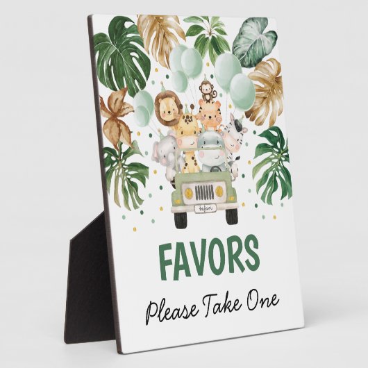 熱帯性サファリの動物の野生の1階に署名 フォトプラーク (側面)