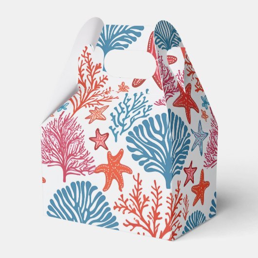 熱帯性サンゴとヒトデの模様 フェイバーボックス (正面サイド)