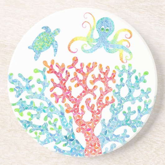 熱帯性サンゴ海岸 コースター (正面)