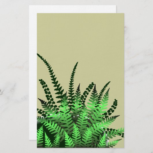 熱帯性シダ定置物 便箋 (正面/裏面)