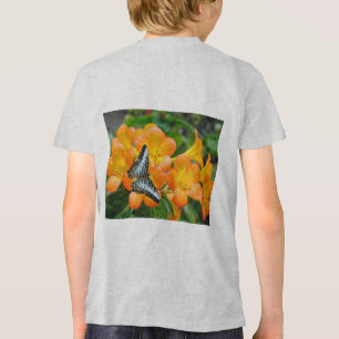熱帯性シャクナゲTシャツ付きブルーバタフライ トライブレンドTシャツ