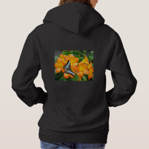 熱帯性シャクナゲTシャツ付きブルーバタフライ パーカ