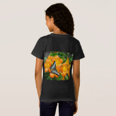 熱帯性シャクナゲTシャツ付きブルーバタフライ Tシャツ (裏面フル)