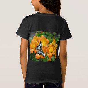 熱帯性シャクナゲTシャツ付きブルーバタフライ Tシャツ