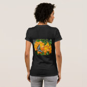 熱帯性シャクナゲTシャツ付きブルーバタフライ Tシャツ (裏面フル)
