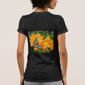 熱帯性シャクナゲTシャツ付きブルーバタフライ Tシャツ (裏面)