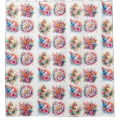 熱帯性シーホース、ヒトデ、シーシェル沿岸 シャワーカーテン (正面)