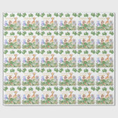 熱帯性ジャングルの赤ん坊の動物 ラッピングペーパー (フラット)