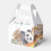 熱帯性ジャングルの赤ん坊の動物 |赤ちゃんシャワー フェイバーボックス (正面サイド)