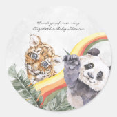 熱帯性ジャングルの赤ん坊の動物 |赤ちゃんシャワー ラウンドシール (正面)