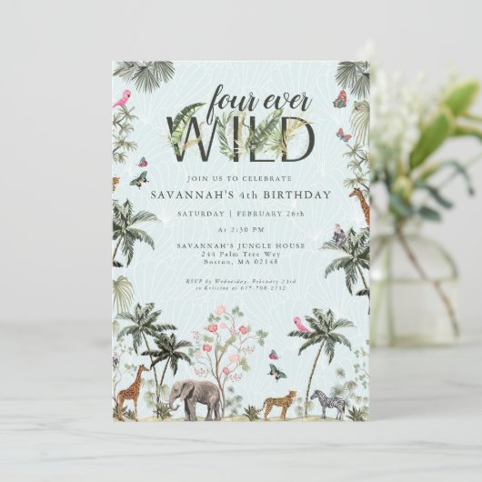 熱帯性ジャングル動物 | 4つのワイルド 招待状 (スタンド正面)