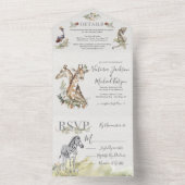 熱帯性ジャングル結婚動物 オールインワン招待状 (内側)