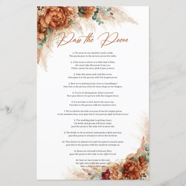 熱帯性テラコッタ燃えたオレンジのパス詩 (正面)