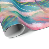 熱帯性ハワイアンアイランドとパームツリー ラッピングペーパー (ロールコーナー)