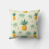 熱帯性パイナップルと木柄デザイン枕 クッション (裏面)