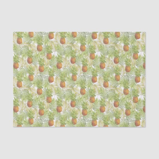 熱帯性パイナップルのオンホワイト 薄葉紙 (正面)