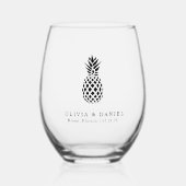 熱帯性パイナップルの行先の結婚式の好意 ステムなしワイングラス (正面)