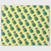 熱帯性パイナップルパーティー黄色ラッピング紙 ラッピングペーパー (フラット)