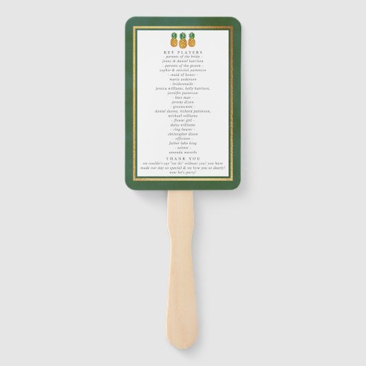 熱帯性パイナップル結婚の収集計画 ハンドファン (裏面)