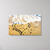 熱帯性パーソナライズされたビーチ名 キャンバスプリント (正面)