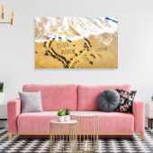 熱帯性パーソナライズされたビーチ名 キャンバスプリント (インサイチュ (リビング))