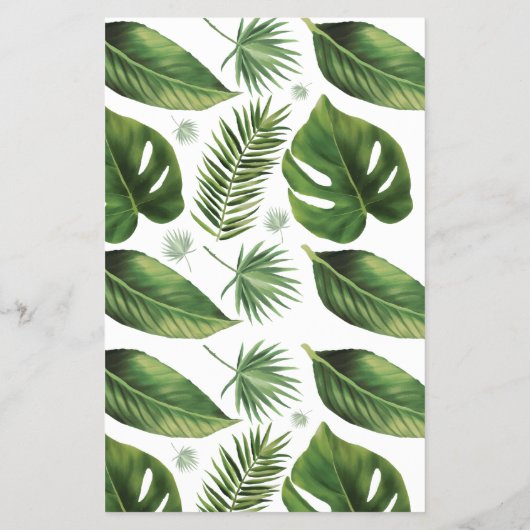 熱帯性パームオーバーまたはアンダーブライダルシャワーゲームカード チラシ (裏面)