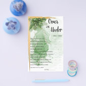 熱帯性パームオーバーまたはアンダーブライダルシャワーゲームカード チラシ (シングル)