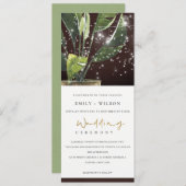 熱帯性パームスターリーナイトメイソンジャールライト結婚ズ 招待状 (正面/裏面)