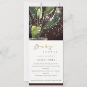 熱帯性パームスターリーメイスンジャーJARライト赤ちゃんシャワー 招待状 (正面)