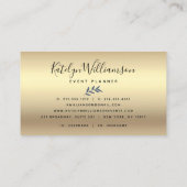 熱帯性パーム海軍金ゴールドスクリプトタイポグラフィ エレガント 名刺 (裏面)