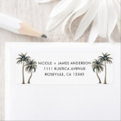 熱帯性パーム素朴ツリー結婚沿岸 ラベル (インサイチュ)