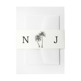 熱帯性パーム素朴ツリー結婚沿岸 招待状ベリーバンド