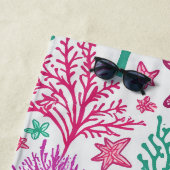 熱帯性ヒトデとサンゴ模様 ビーチタオル (インサイチュ)