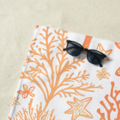 熱帯性ヒトデとサンゴ模様 ビーチタオル (インサイチュ)